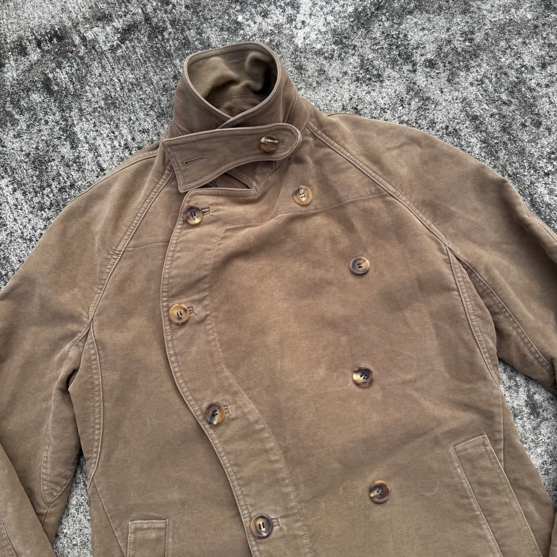 [XL] 00s Versace 베르사체 몰스킨 프렌치 모터싸이클 코트 상품이미지6