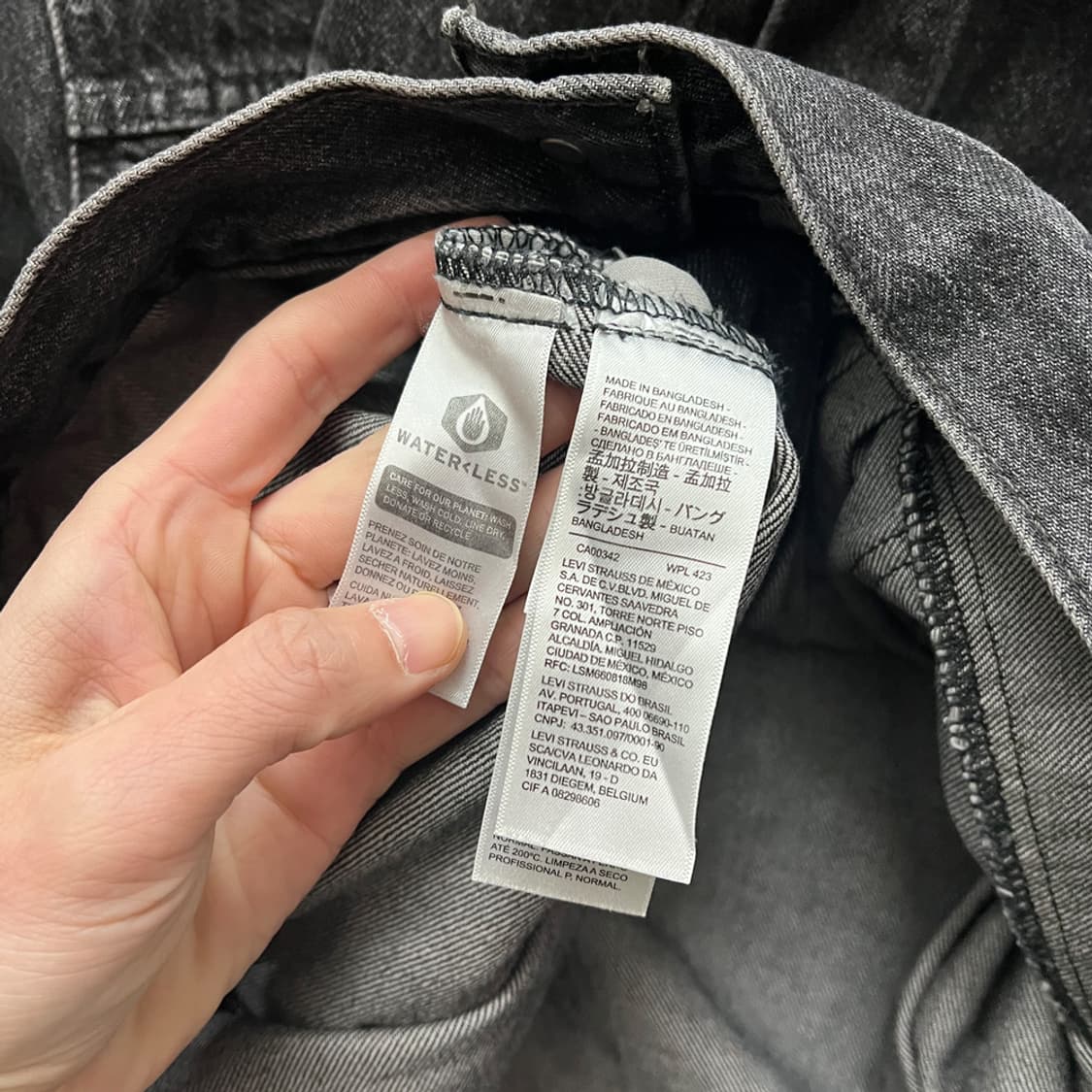 리바이스 프리미엄 타입1 흑청 데님 트러커 자켓 L 상품이미지5
