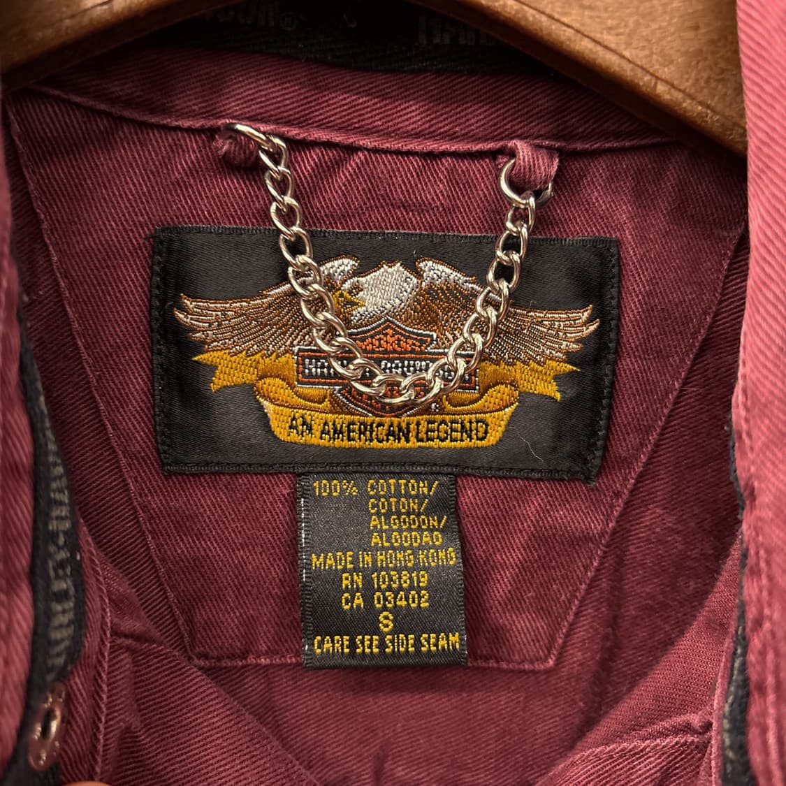 00s 할리데이비슨 헤비코튼 버건디 워크셔츠 스냅버튼 N959 상품이미지7