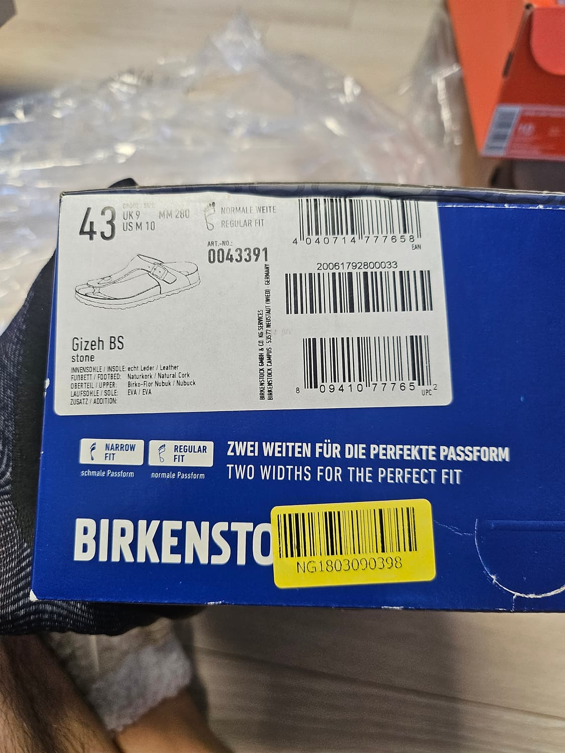 버켄스탁 Gizeh BS 스톤 43사이즈 상품이미지1