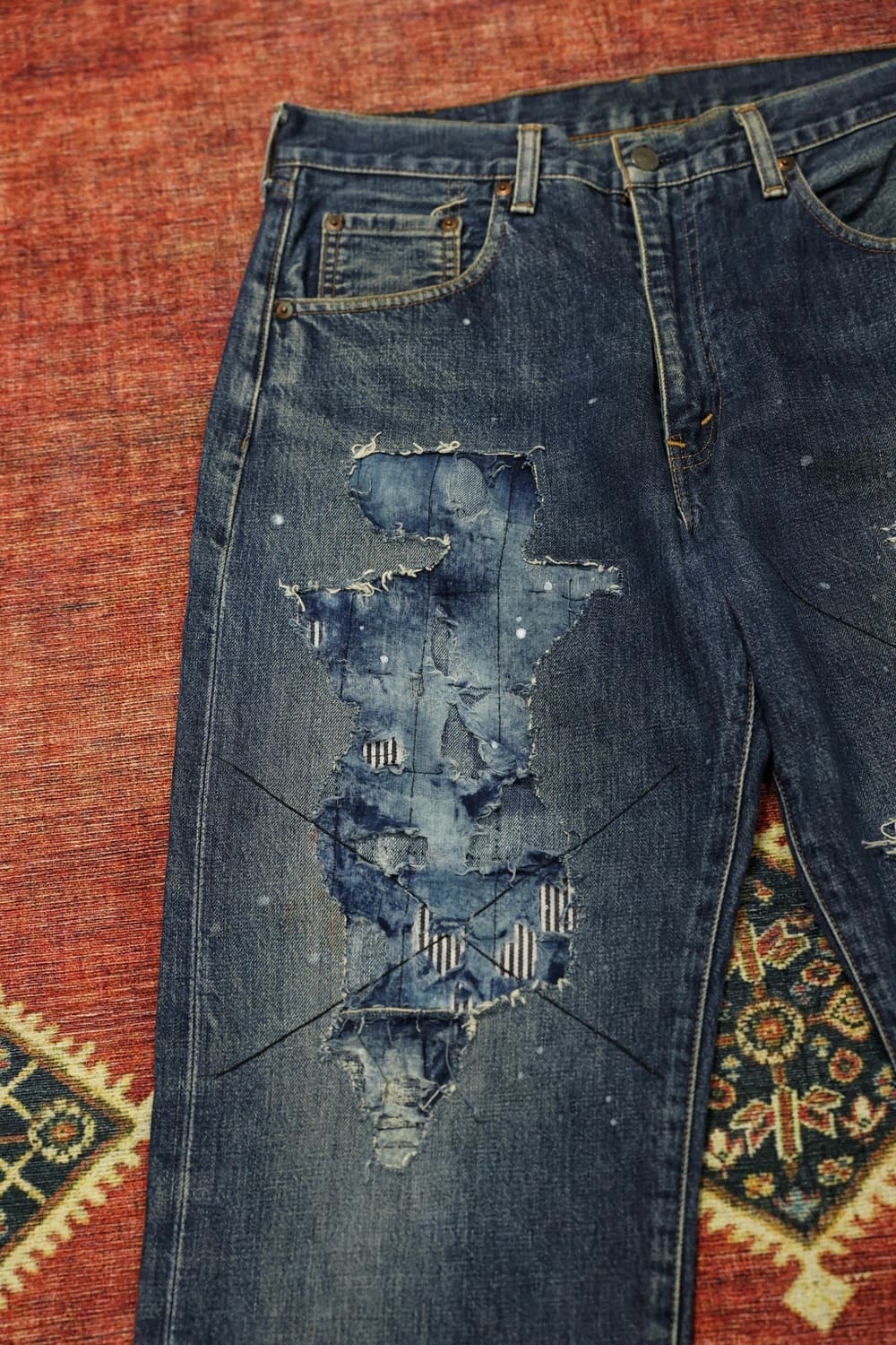 90s 빈티지 리바이스 504z 커스텀 셀비지 데님팬츠 판매 상품이미지2