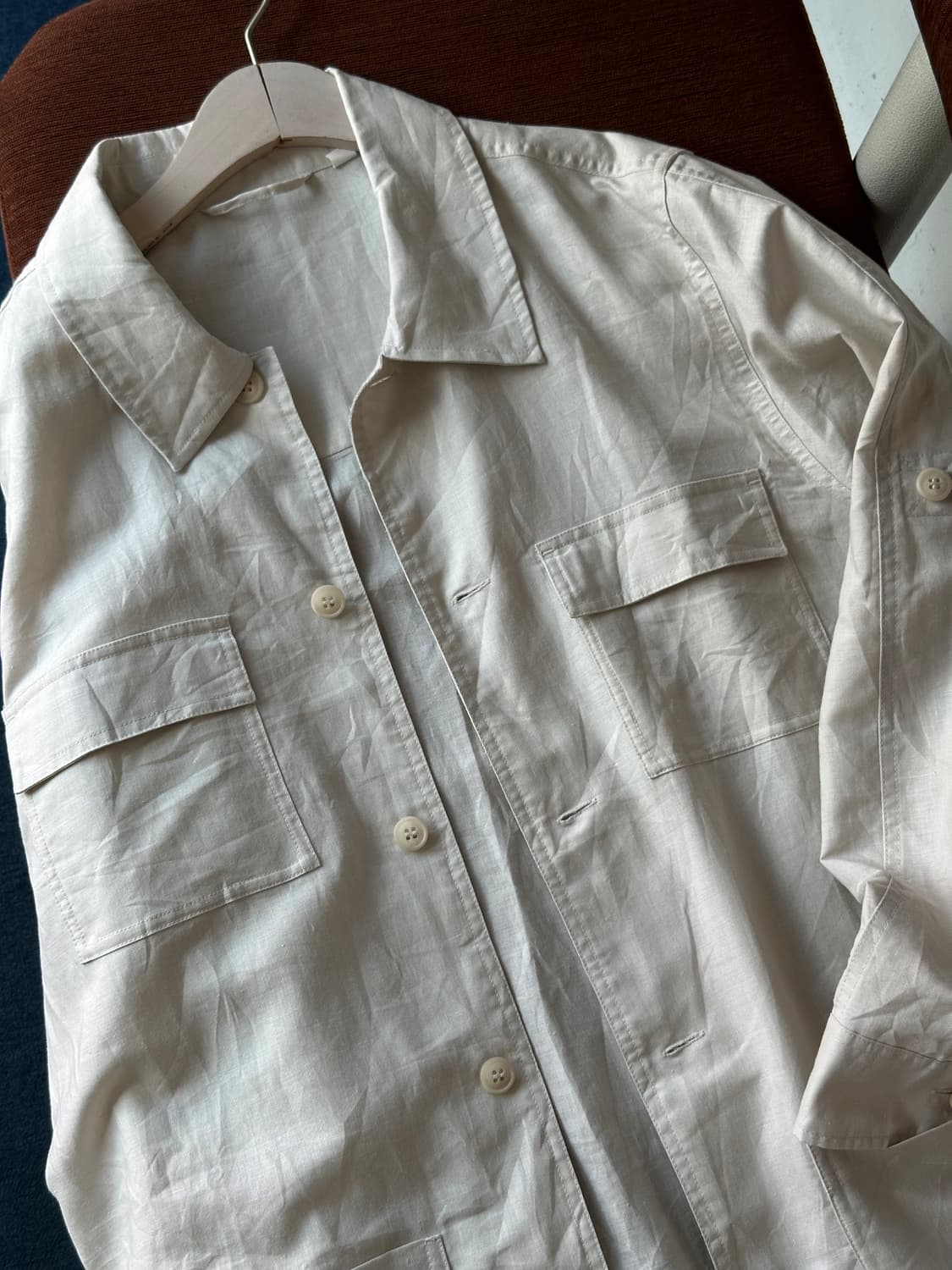 Natural fabric 2way sleeve work coat 상품이미지3