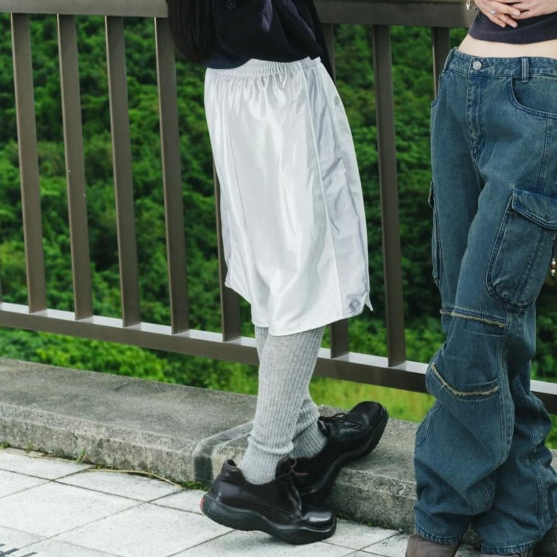 coyseio 코이세이오 샤이닝 트리콧 쇼츠 화이트 상품이미지5