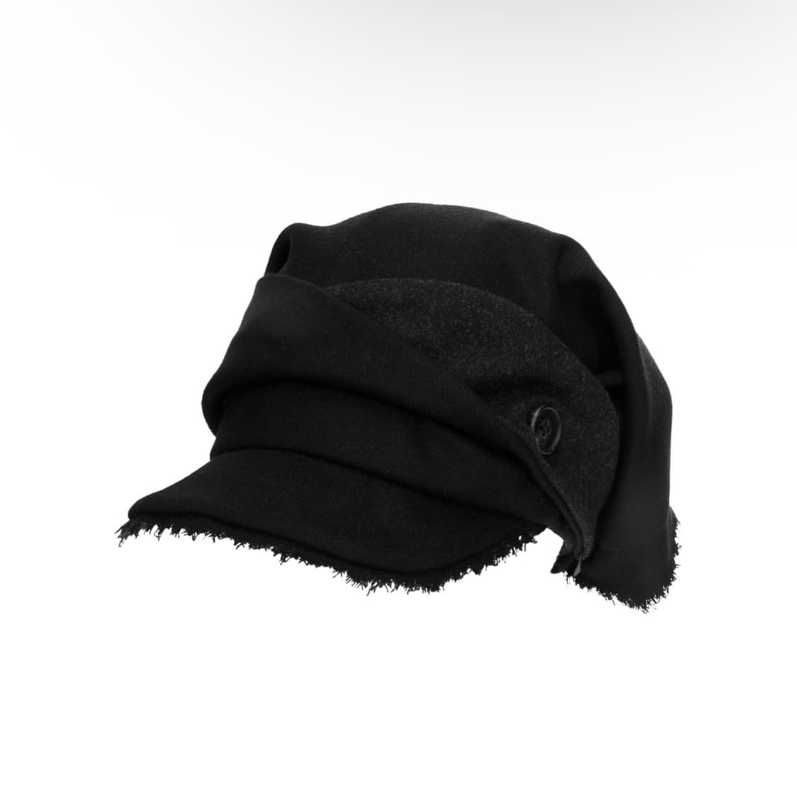 OJOS Scarf Veil Wool Cap / Black 상품이미지1