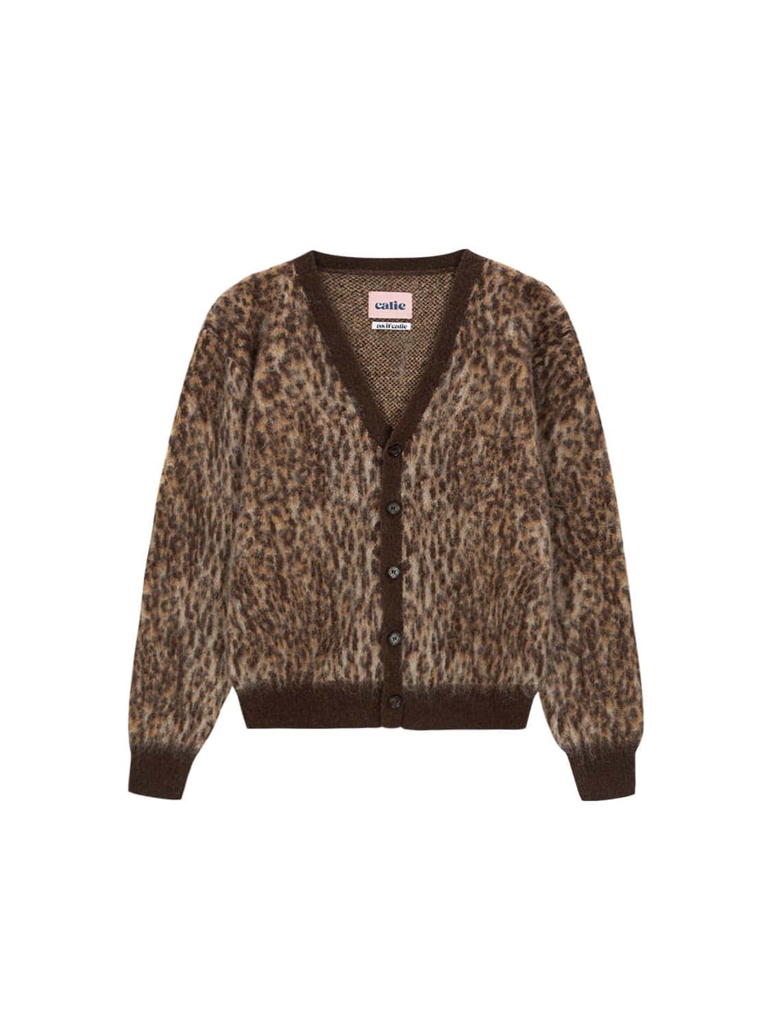 Asifcalie  LEOPARD KNIT CARDIGAN BROWN 상품이미지1