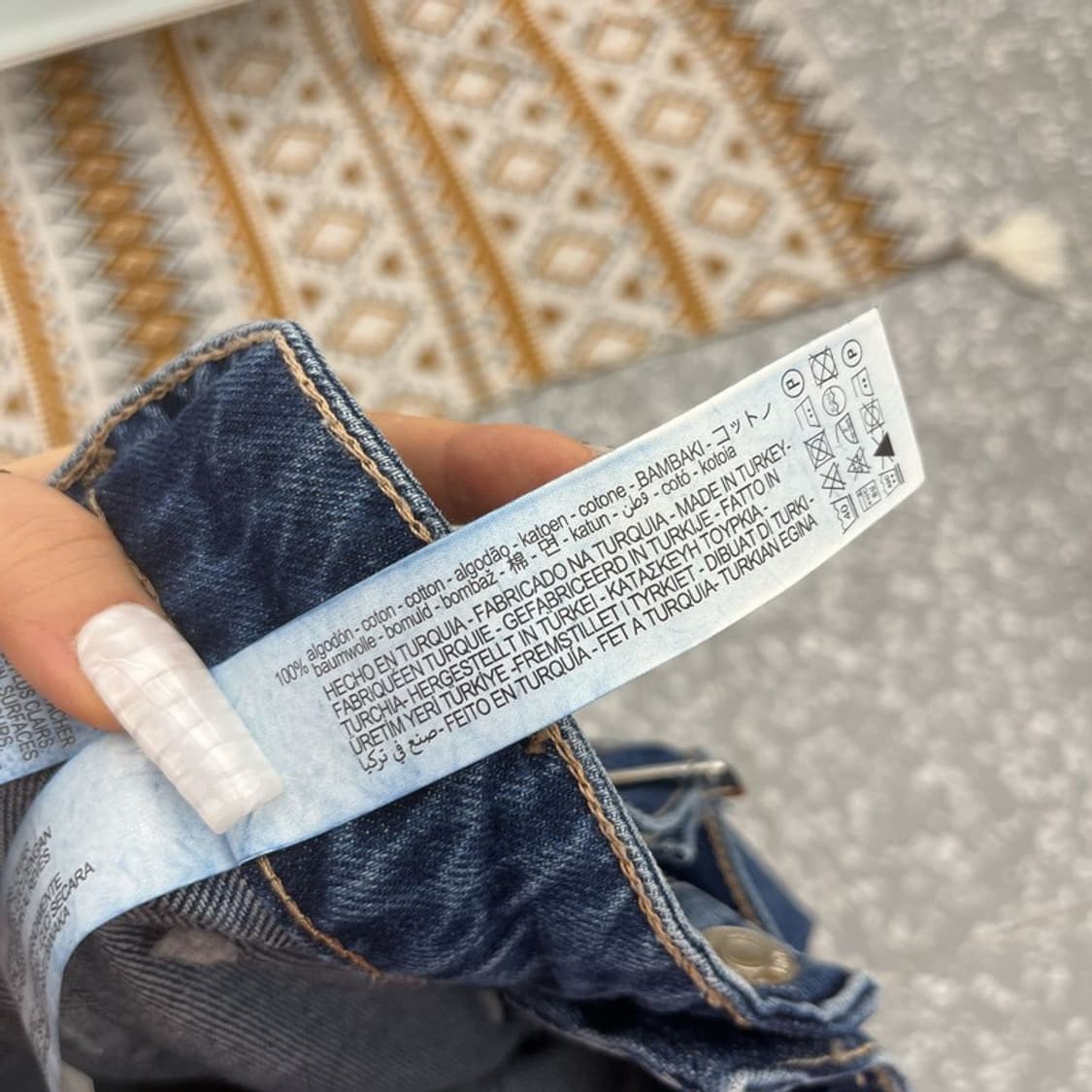 자라 핀터걸 미드라이즈 벨티드 데님 카고팬츠 26인치 C10726 상품이미지6