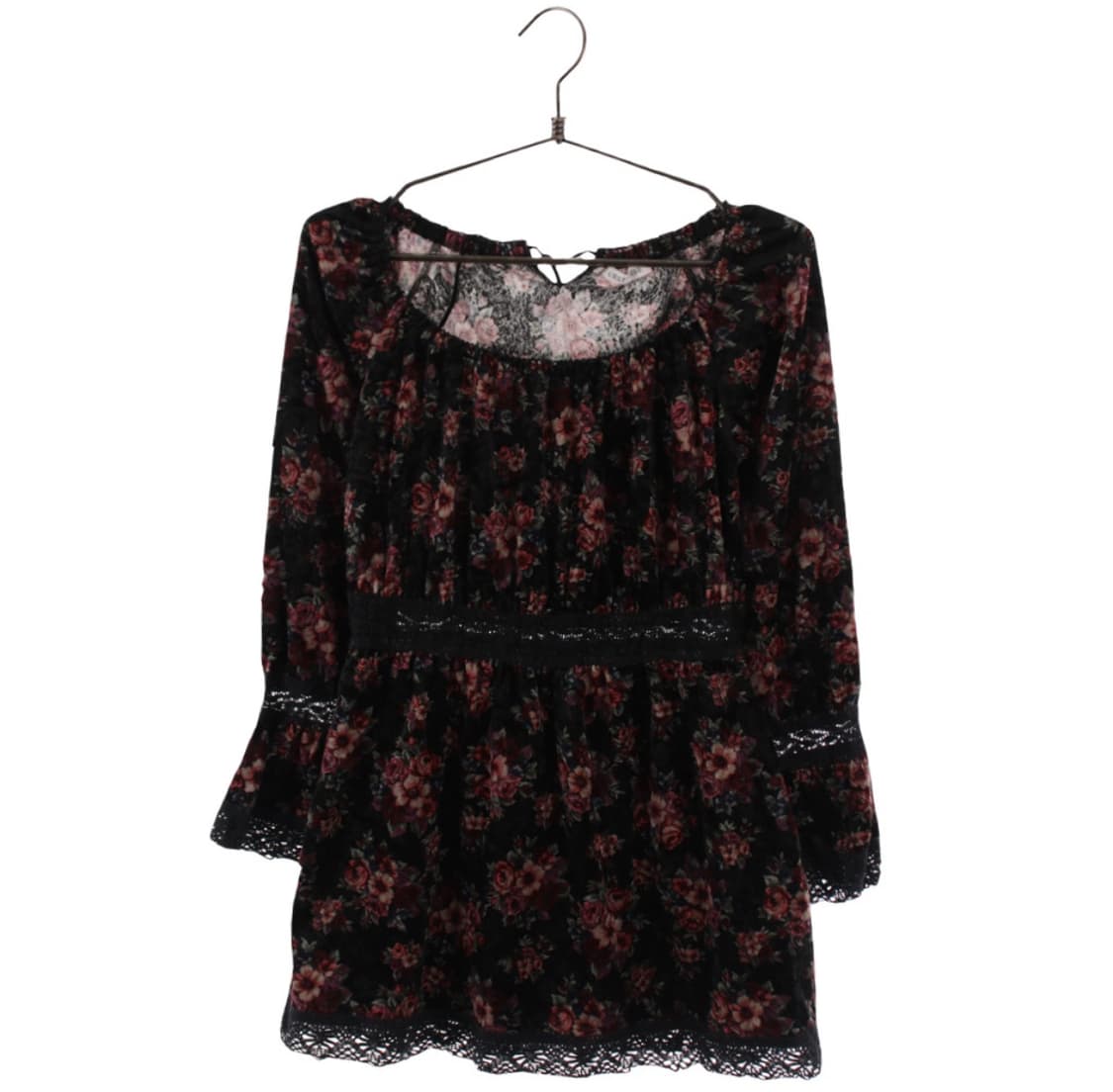 l'est rose 플라워 프릴 블라우스 롱슬리브 상품이미지1