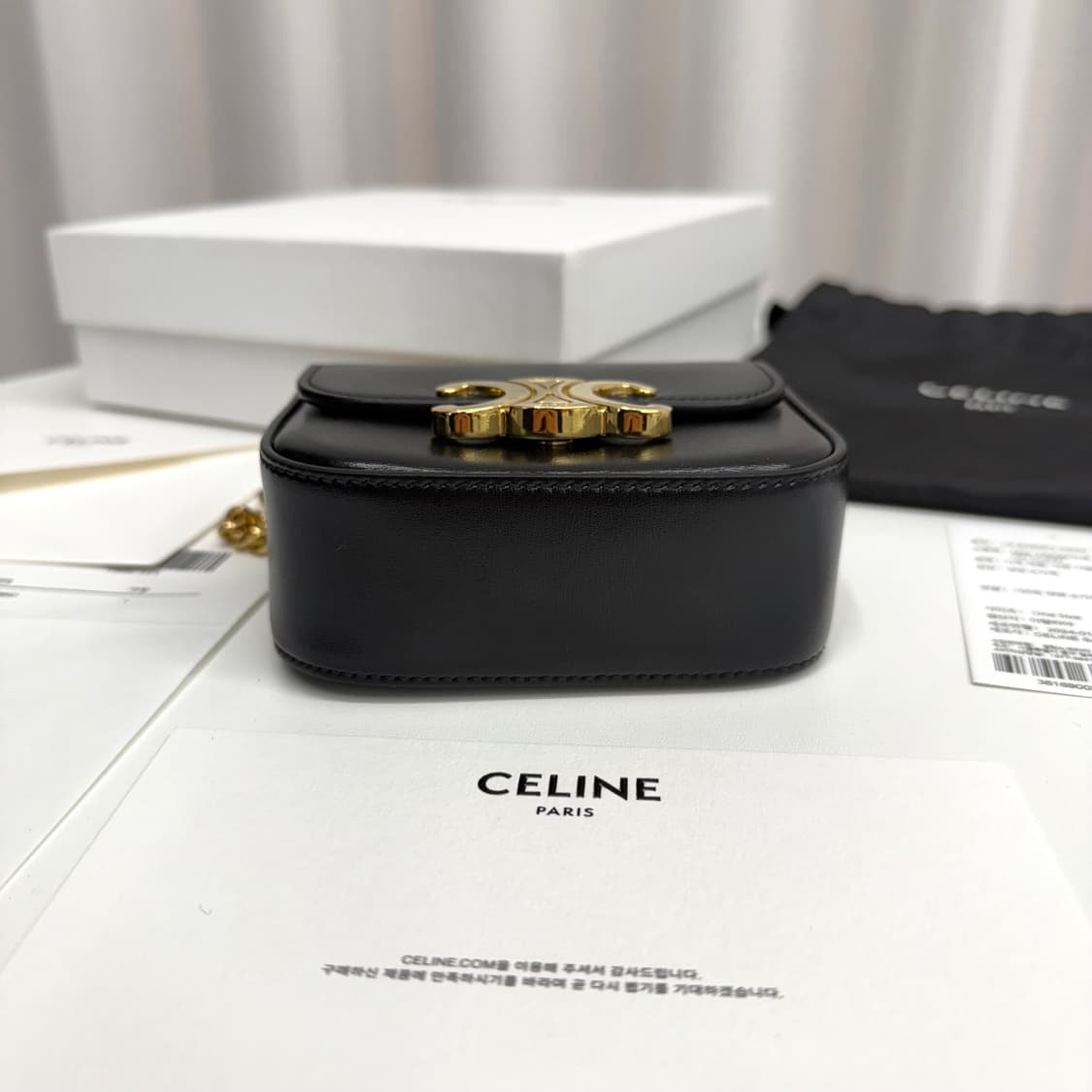 [풀박스] 셀린느 미니 클로드 체인 크로스백 블랙 상품이미지8