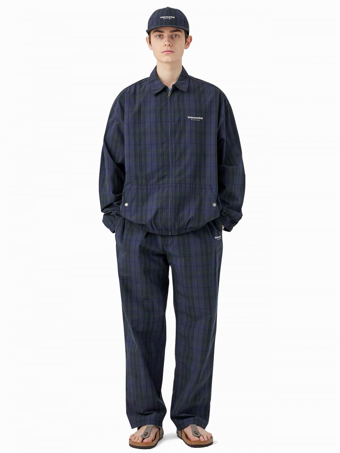 디스이즈네버댓 코듀라 체크 팬츠 바지 네이비 L 상품이미지4