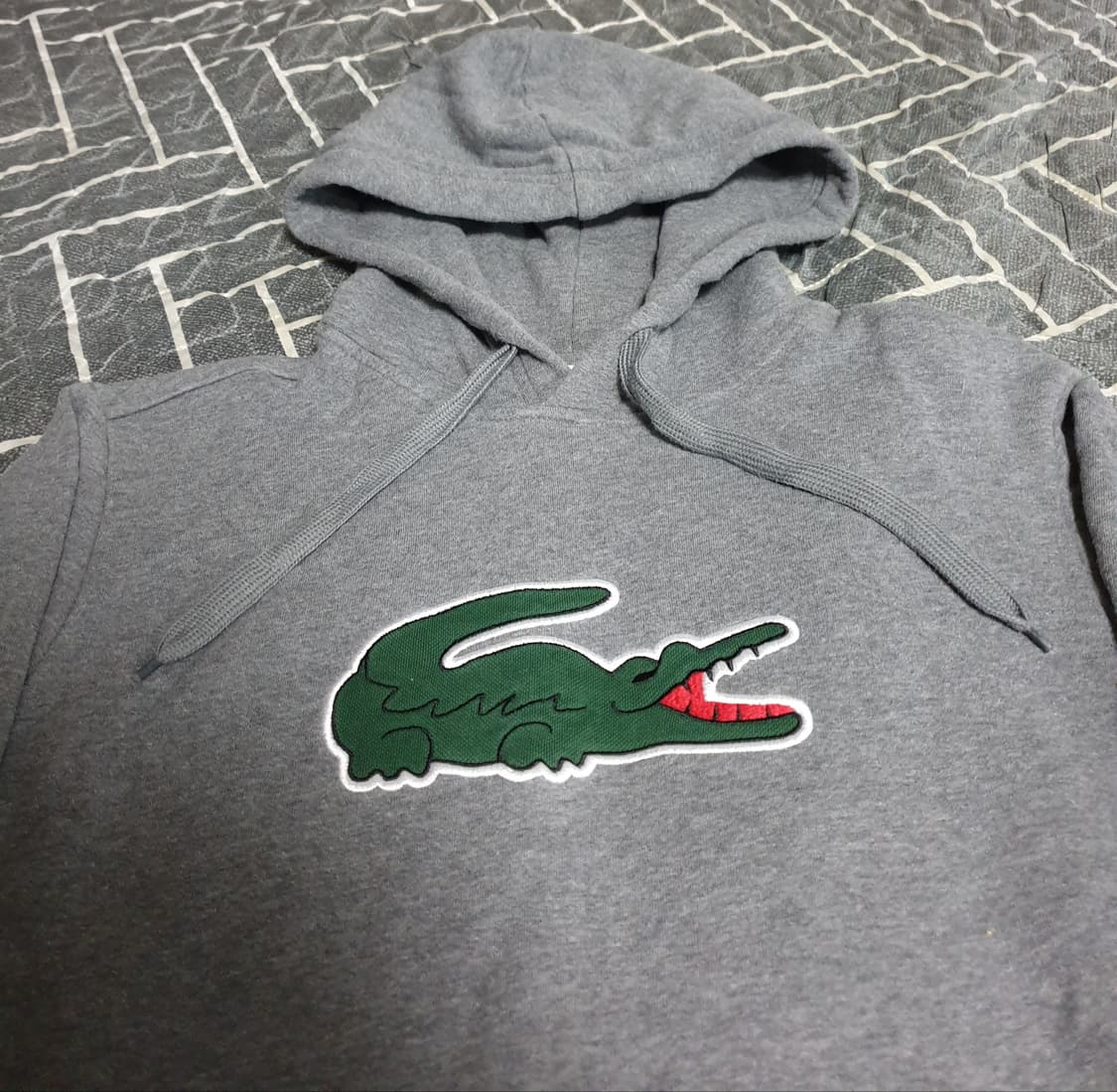 라코스테 빅로고 후드티 그레이 (3사이즈) 상품이미지2