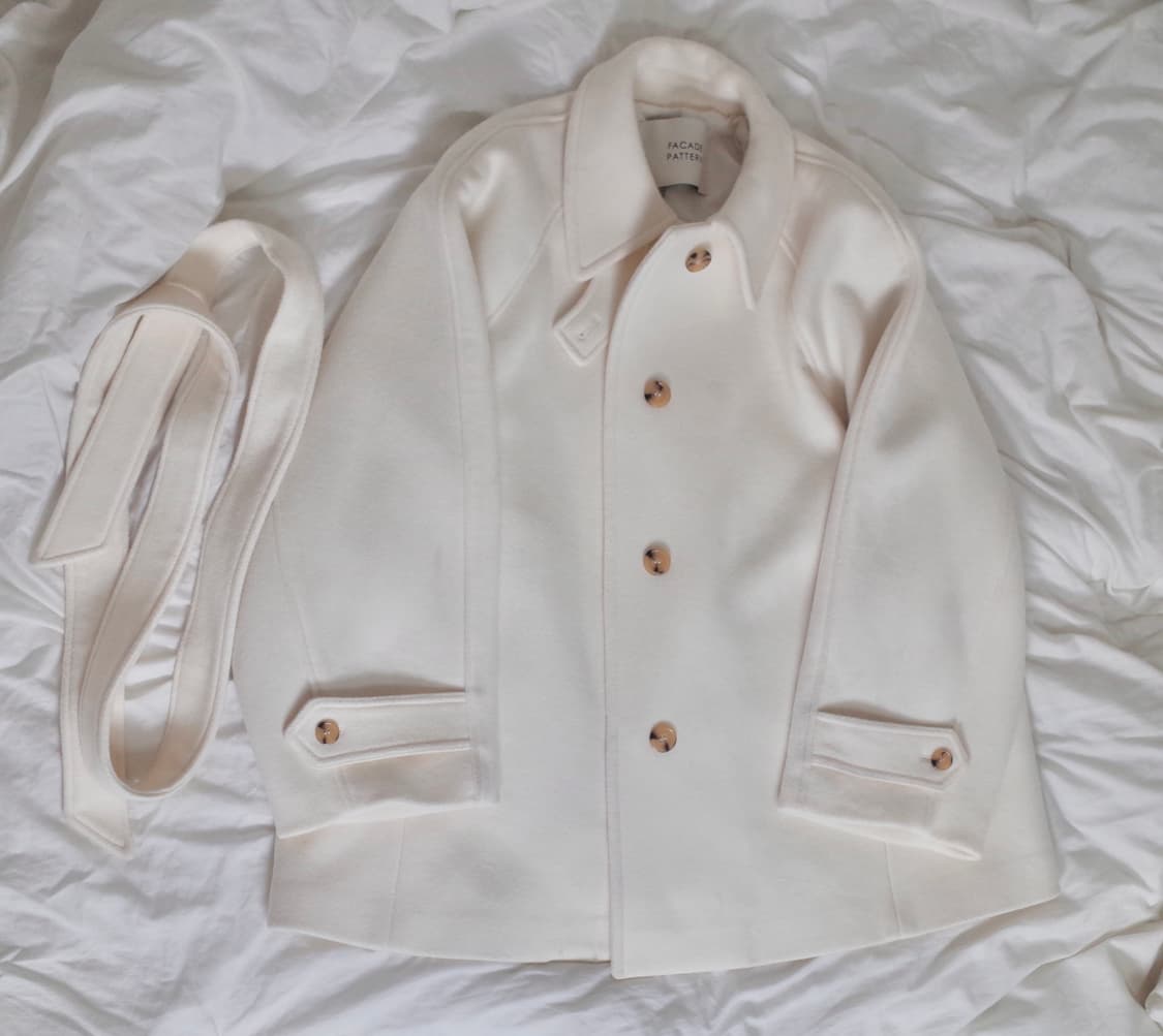 파사드패턴 캐시미어 벨티드 하프코트 아이보리 s 상품이미지5