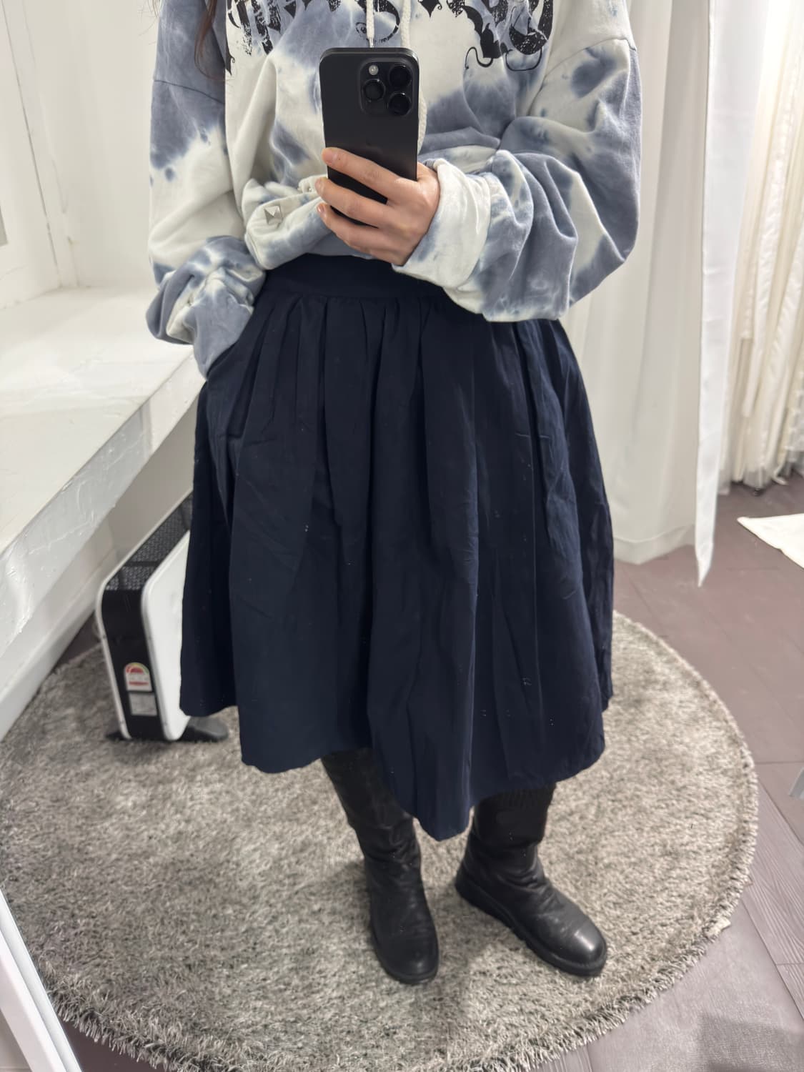 ray beams navy midi skirt 상품이미지2