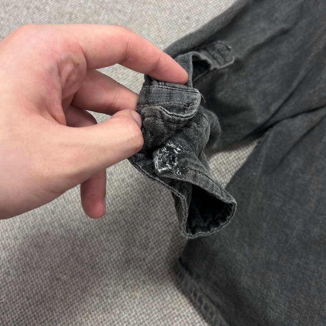 에드윈 덩가리 흑청 데님셔츠(L) 상품이미지6