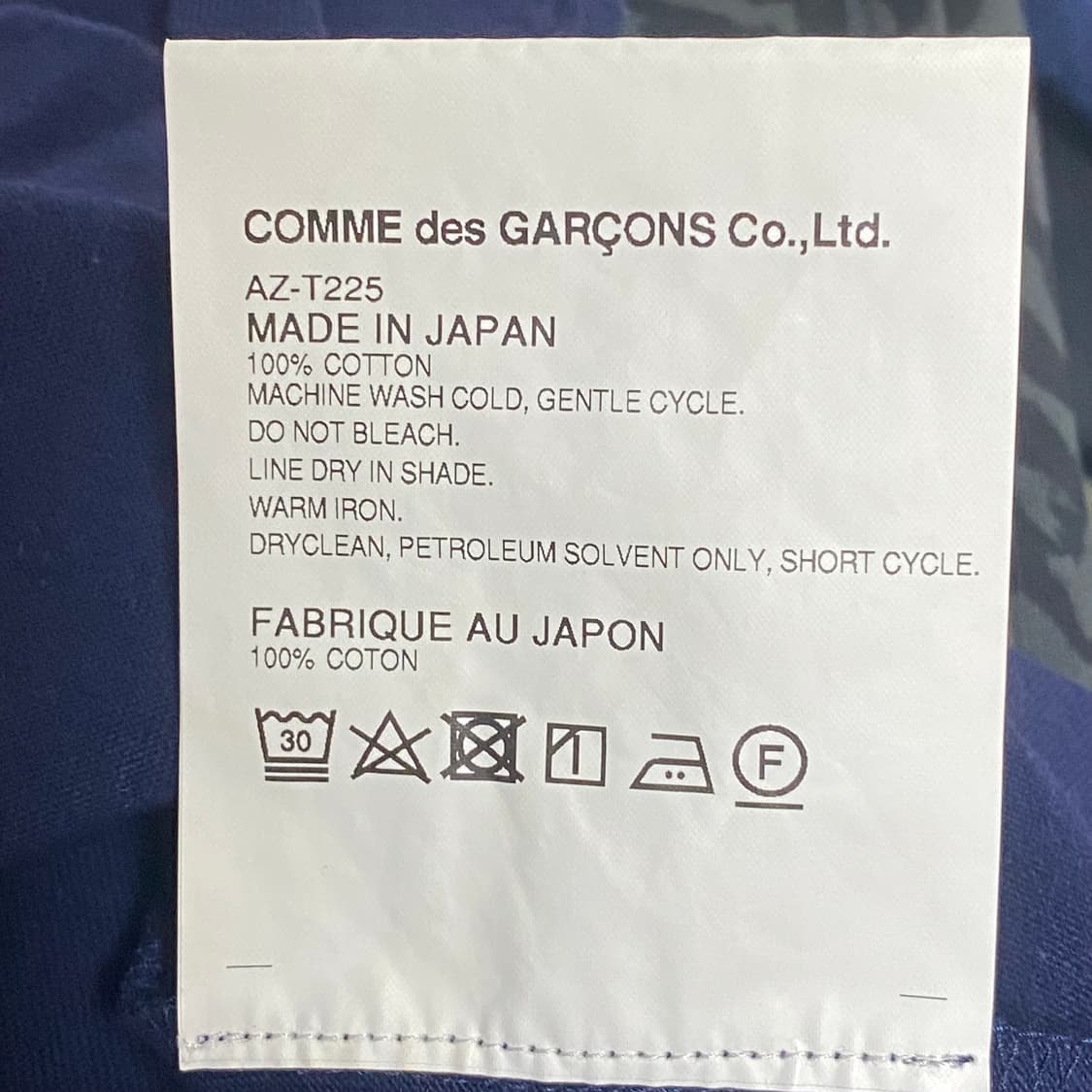 꼼데가르송 더블와펜 반팔 네이비 L 상품이미지6