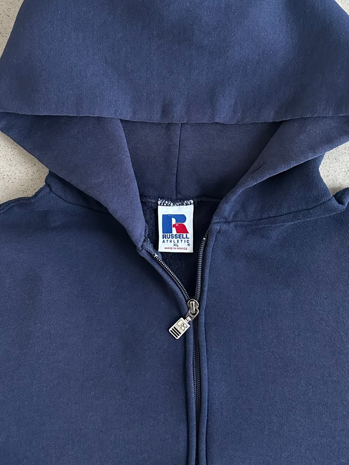 90s 빈티지 러셀 후드집업 네이비 XL 상품이미지6