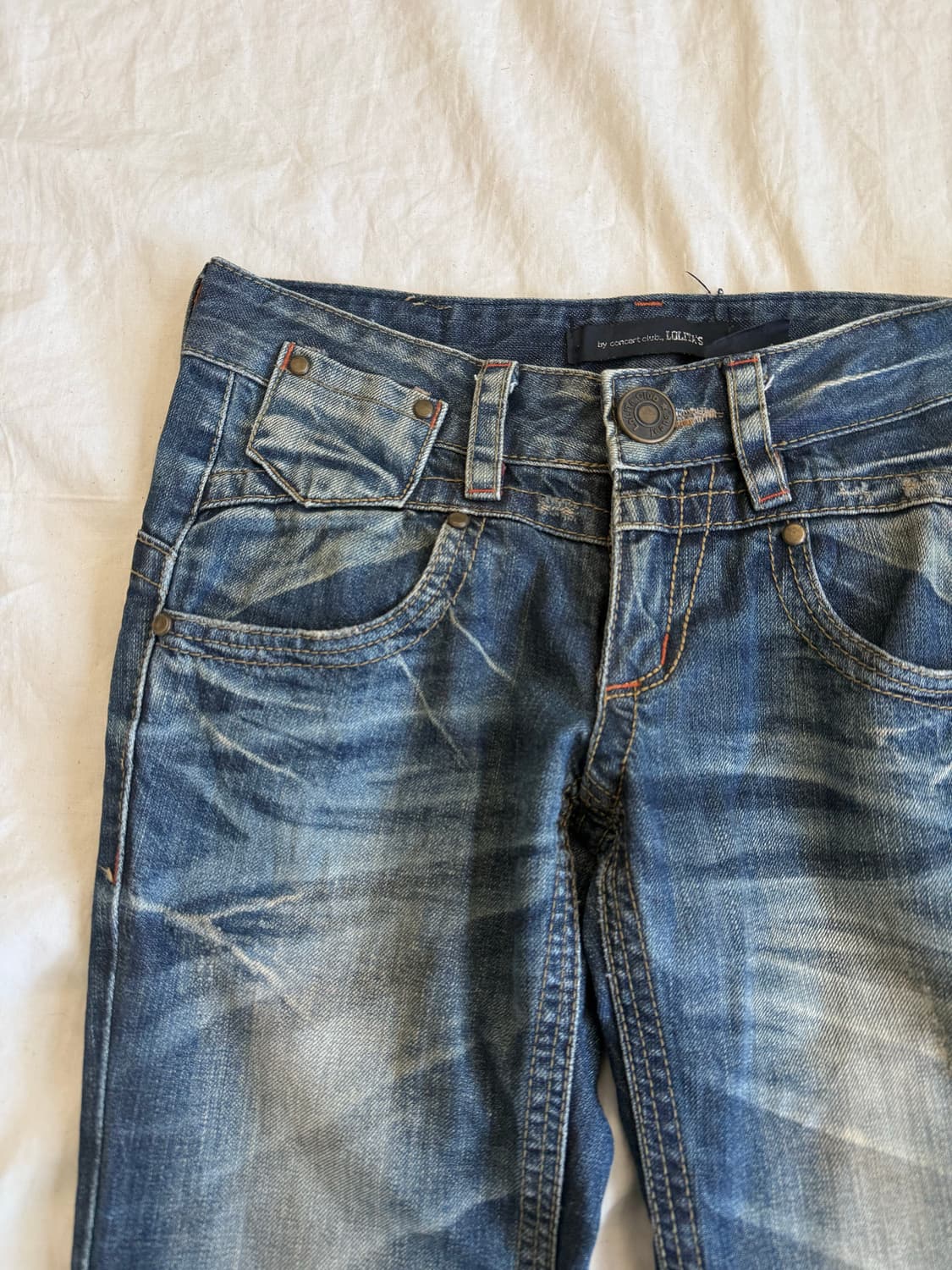 Y2k 로우라이즈 세미 부츠컷 데님팬츠 상품이미지4