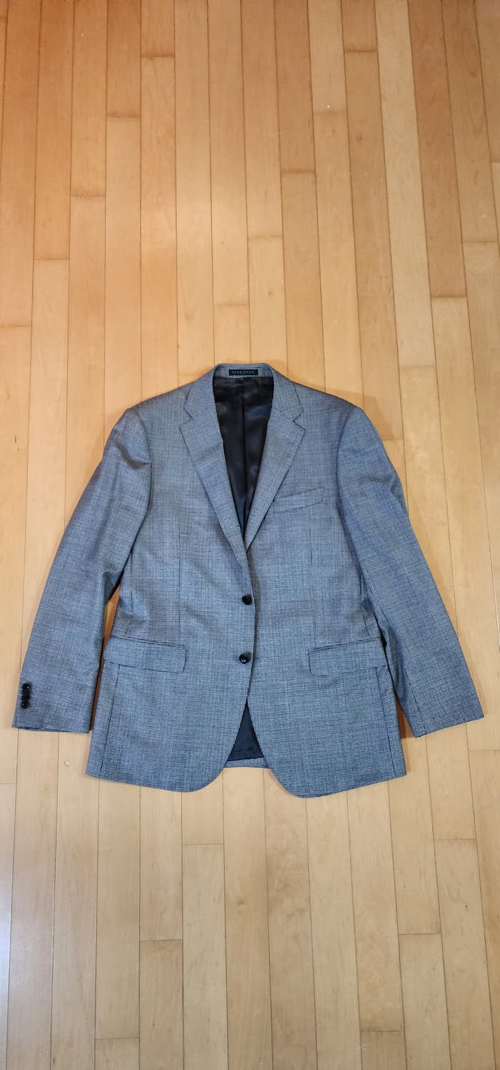 (간절기용)힐튼 그레이 잔체크 울자켓 L 상품이미지4