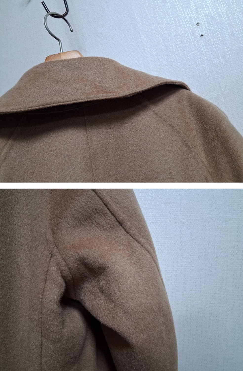 유니클로 소털 카멜 베이지 핸드메이드 울롱코트 7788  상품이미지7