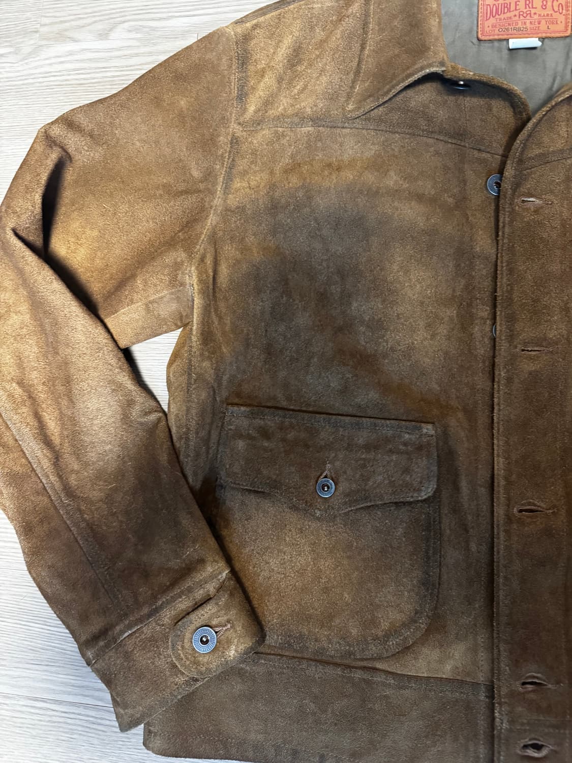 더블알엘  러프아웃 스웨이드 자켓 브라운 L 판매 / L -> M 교환 상품이미지4