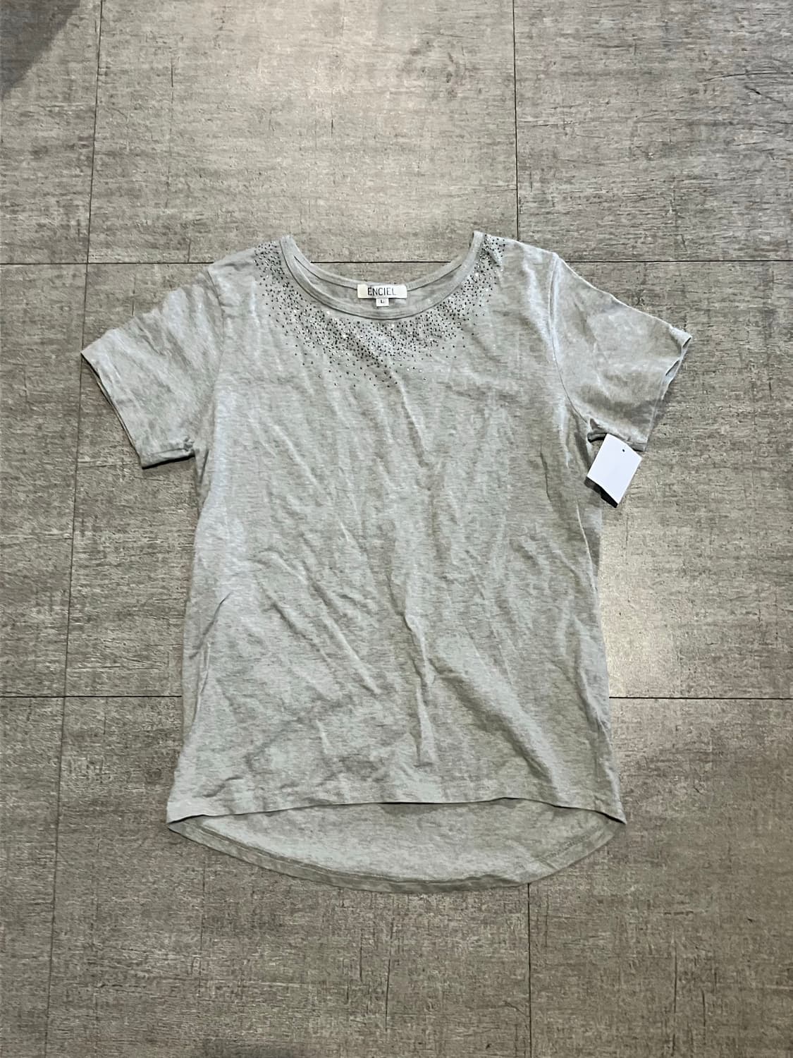 일본빈티지 Encirl 핀터깔y2k 긱시크 비즈 반팔티셔츠 상품이미지1