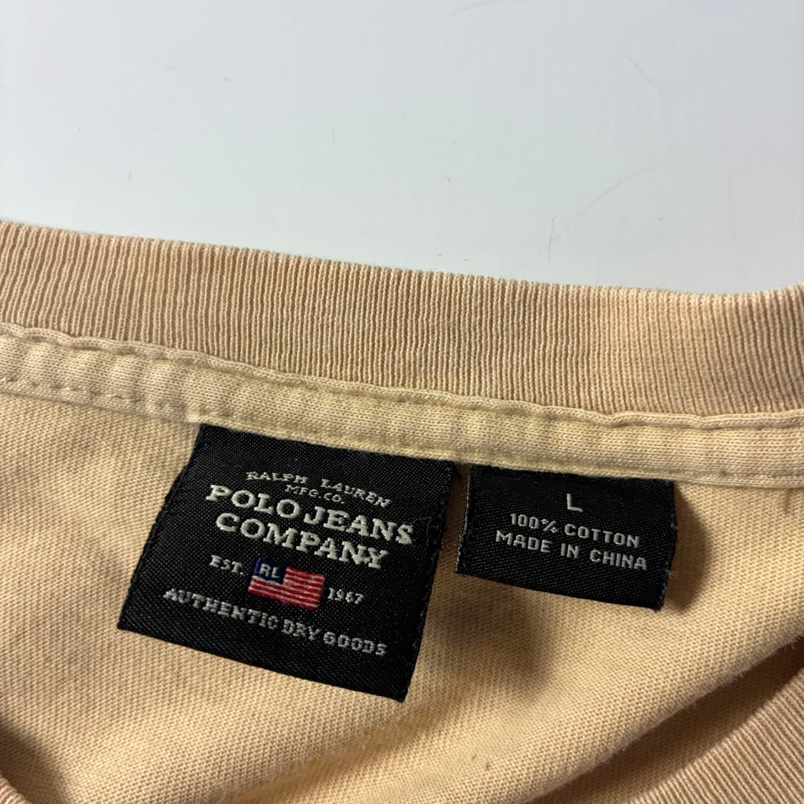 Polo  폴로진스컴퍼니 RL 1967 베이지 반팔 티셔츠  상품이미지3