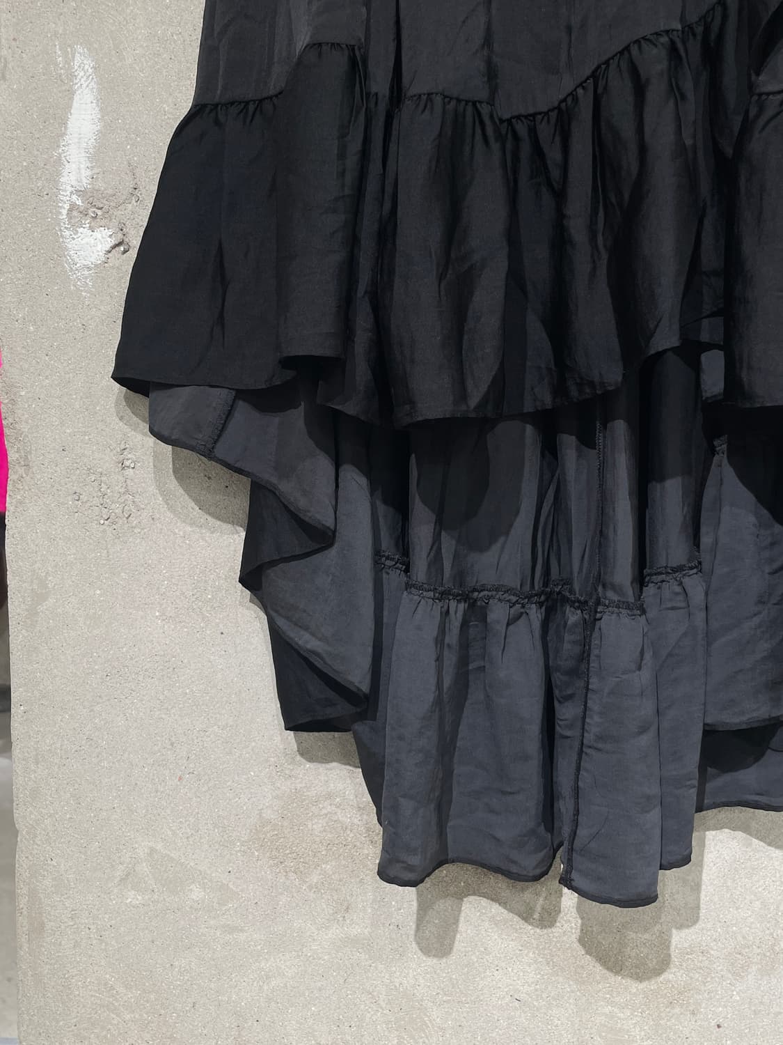 maje 블랙 프릴 레이어 폴리에스터 롱 스커트 상품이미지4