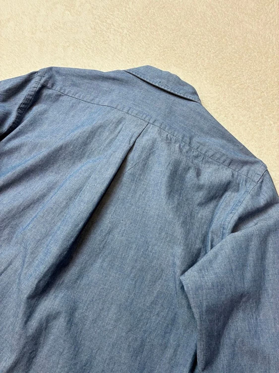 드레익스 코튼 샴브레이 버튼다운 라이트 블루 셔츠 PN5793 상품이미지5