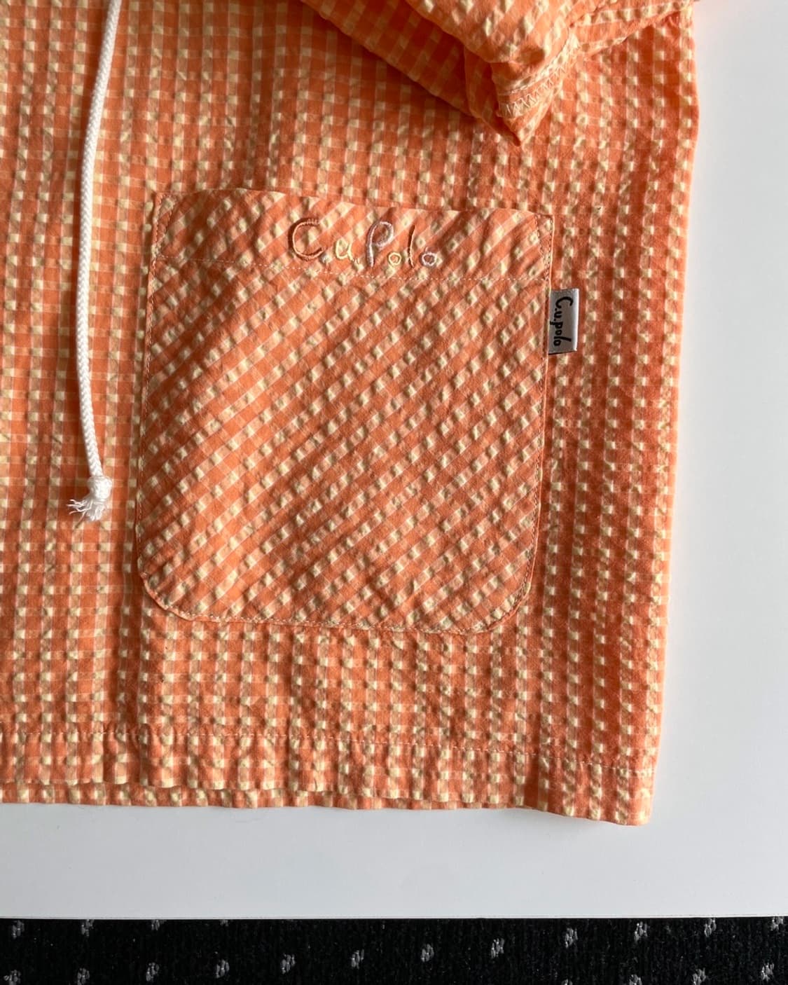 embossing check hood jacket 상품이미지8