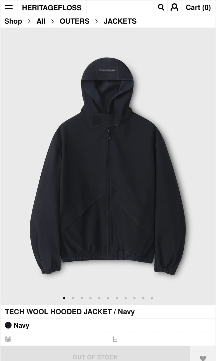 헤리티지플로스 테크 울 후디드 자켓 M 상품이미지1