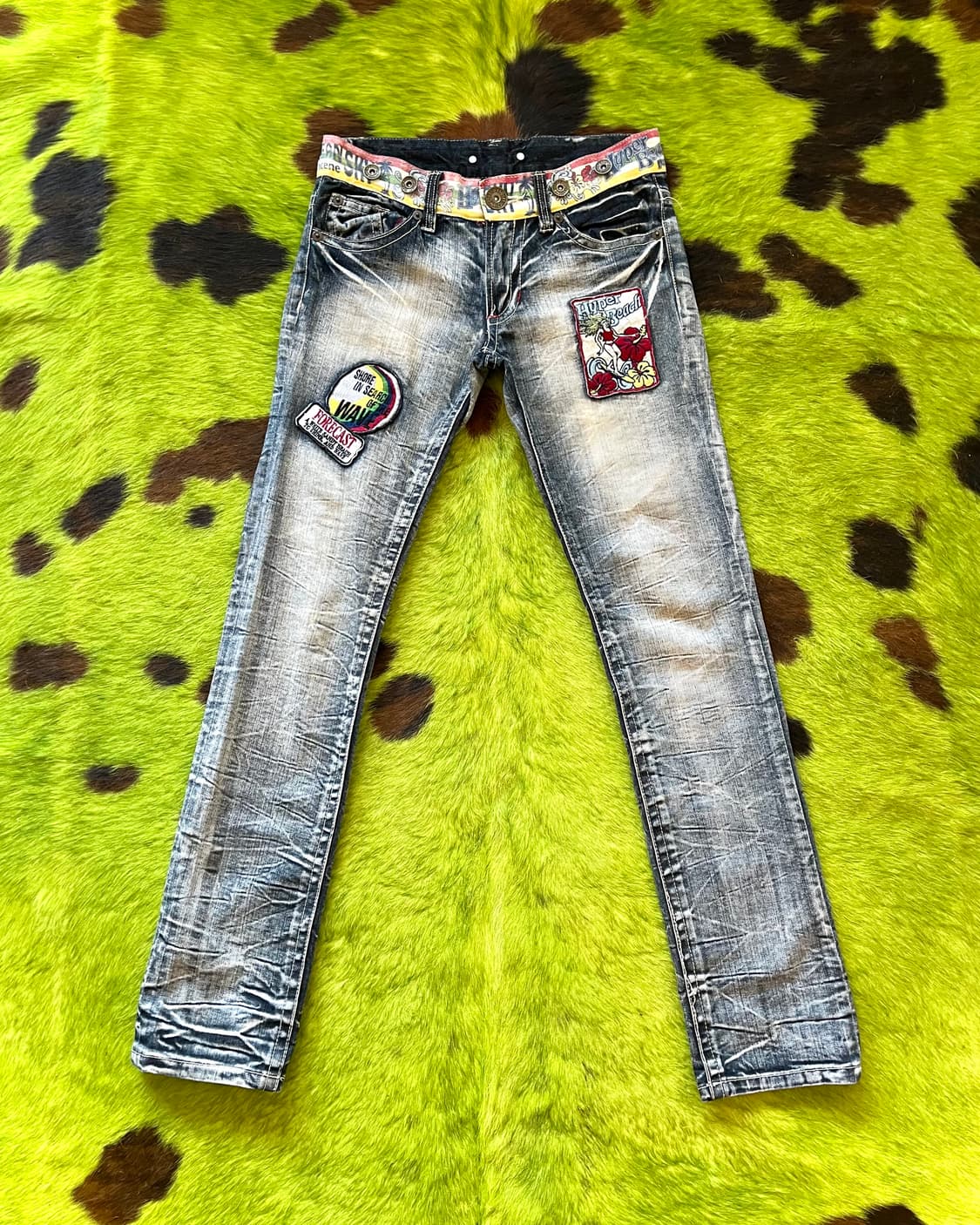 1980-90s Hyper Beach Washed Skinny Jeans 상품이미지4