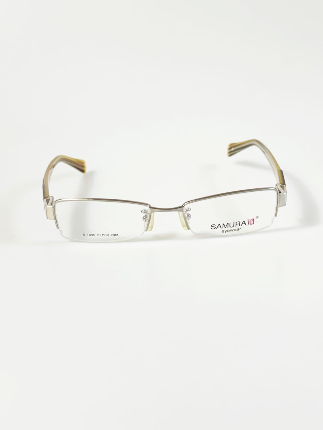 SAMURAI EYEWEAR 실버 메탈 반무테 스퀘어 빈티지 안경 상품이미지2