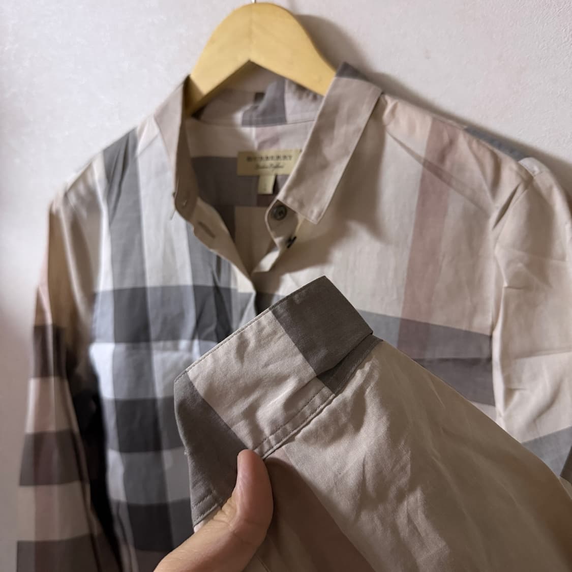 버버리 남성 노바체크 패턴 긴팔 셔츠 L (남성 100) 상품이미지3