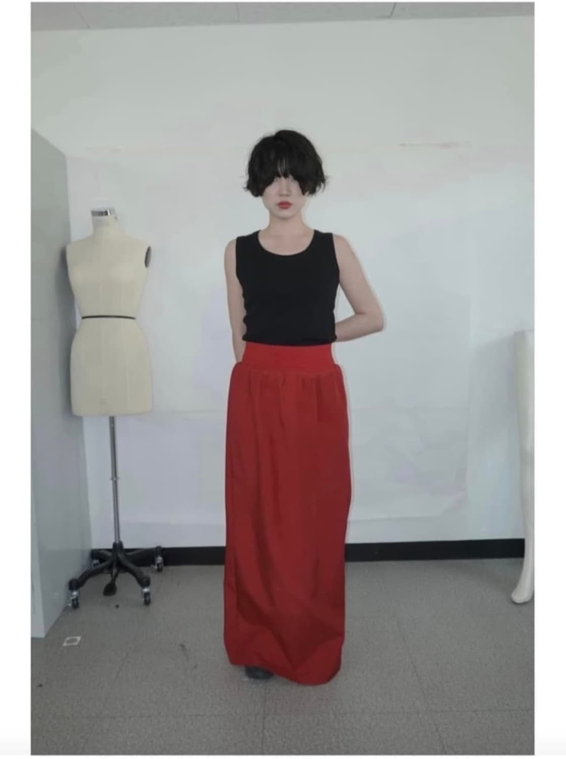 Eonts silk cusion skirt (red) 에옹쓰 실크 스커트 상품이미지1