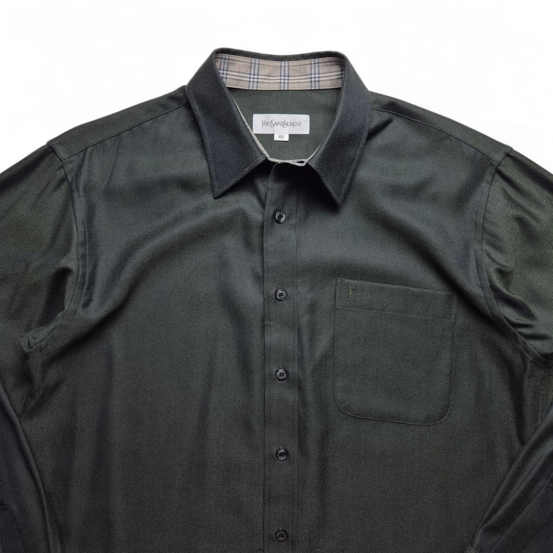 [100] 입생로랑 솔리드 셔츠 딥그린 상품이미지3