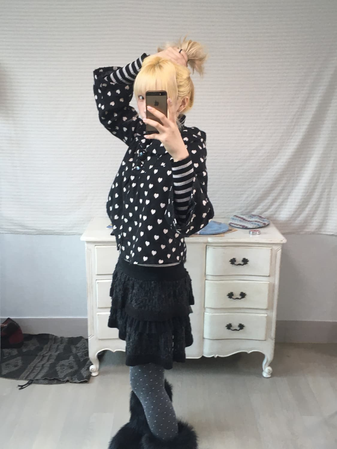 jpn vintage black heart collar jacket 상품이미지4