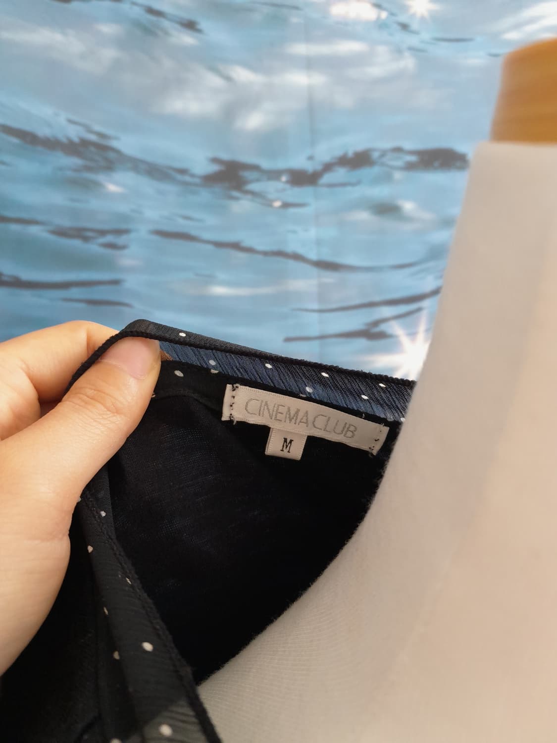 도트 리본 브이넥 반팔 원피스 상품이미지6