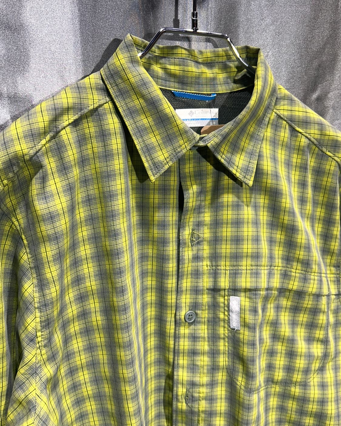 S 컬럼비아 라이트 옐로우 아웃도어 체크 셔츠 상품이미지4