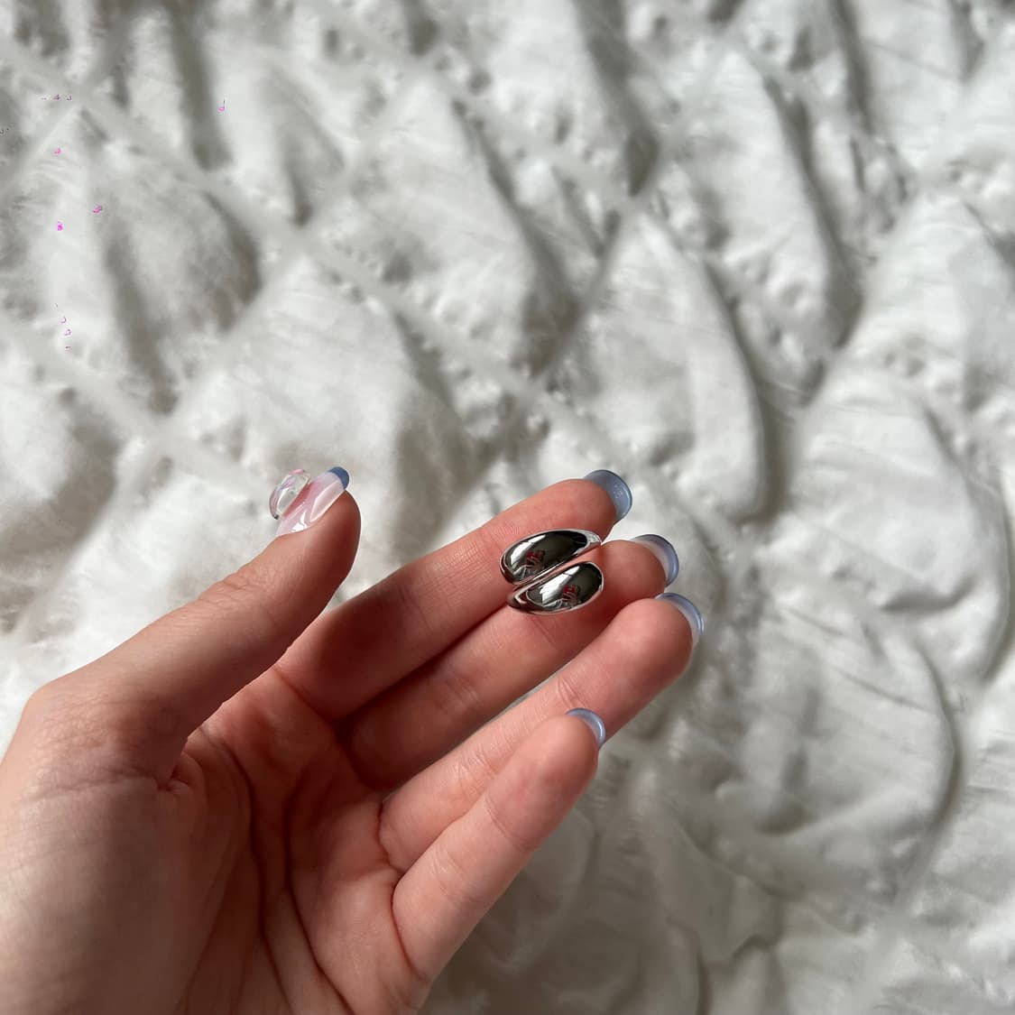 실버 드롭 라인 반지 상품이미지5