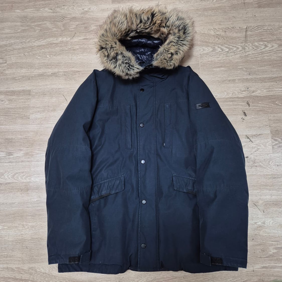 마이클코어스 MK 사이드패치 퍼후드 포켓 야상패딩 점퍼 L(100) 상품이미지1