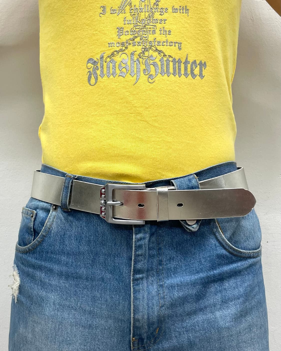 Glossy Silver Vintage Belt 상품이미지1