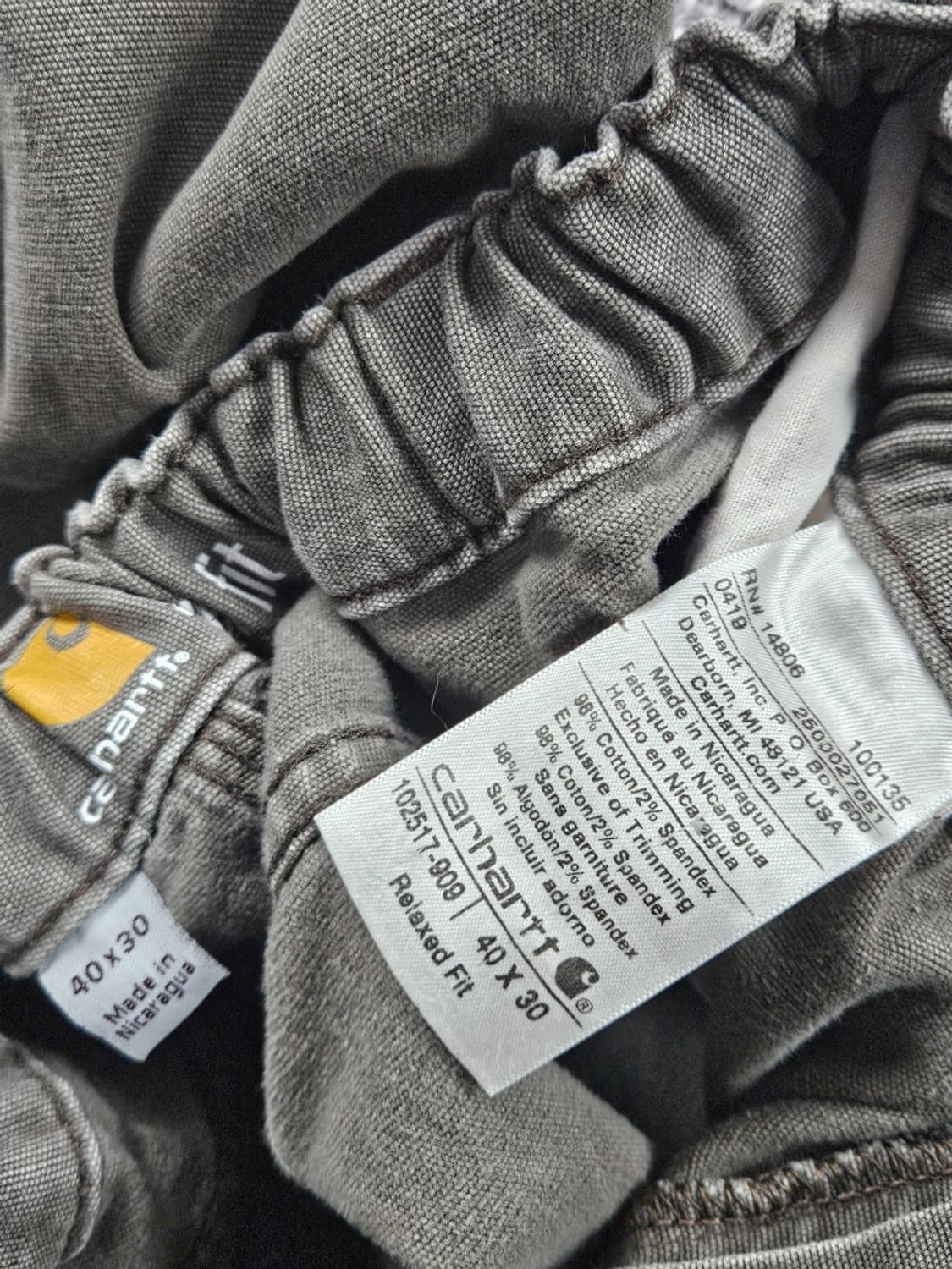 칼하트 밴딩 리페어 코튼 캔버스 카펜터 팬츠 (40X30)/ 11045 상품이미지7