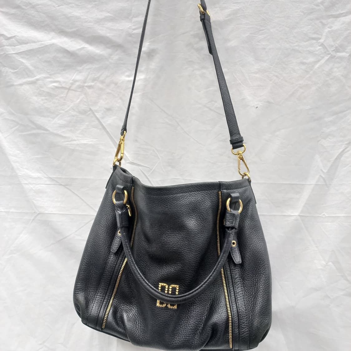 닥스 블랙 레더 숄더백 크로스백 상품이미지1