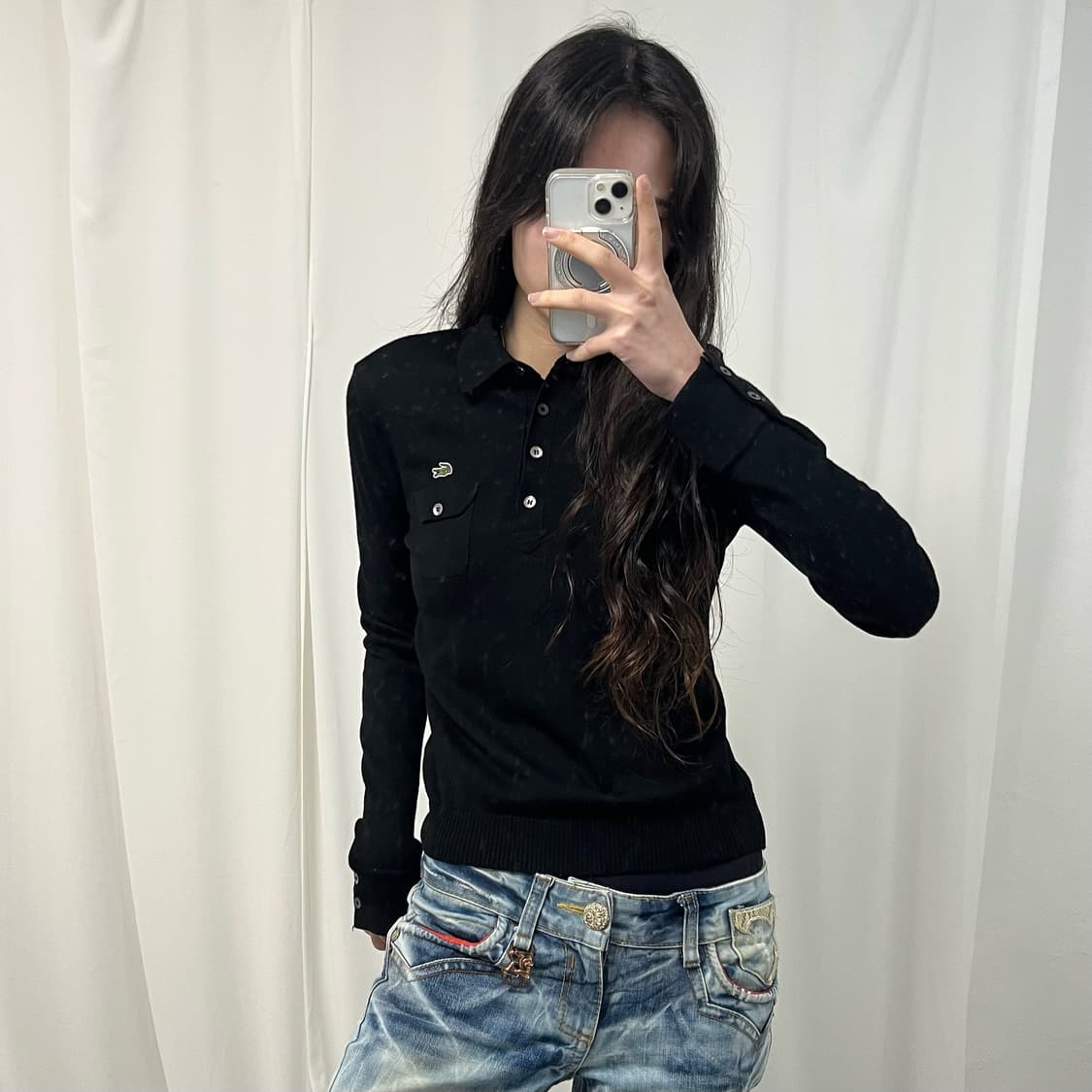 Lacoste Black Collar Knit 상품이미지1