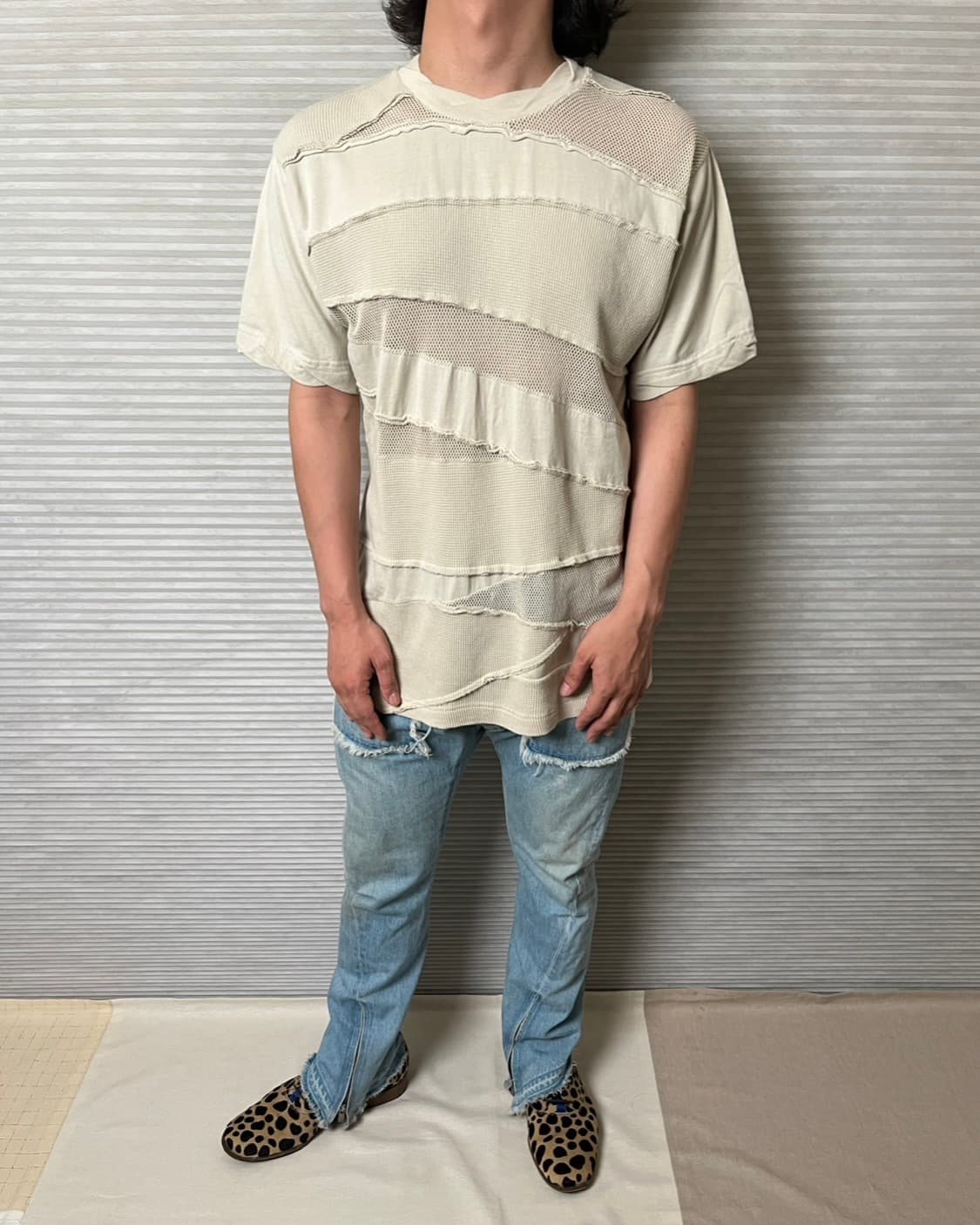 Gomme homme 텍스처 믹스 티셔츠 고무옴므 상품이미지7