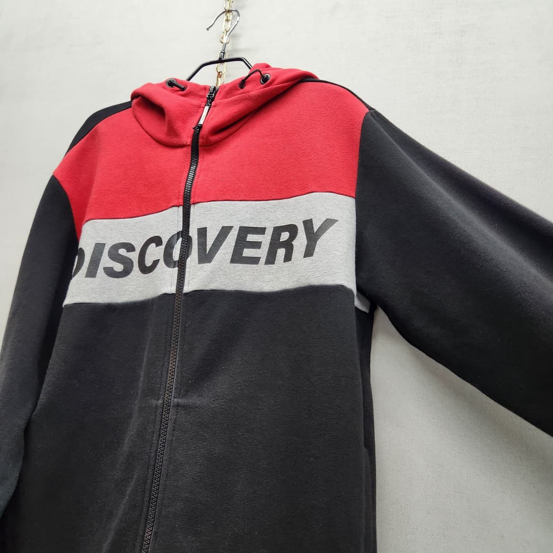 디스커버리 빅로고 컬러블럭 풀 후드집업 100(L) 상품이미지3
