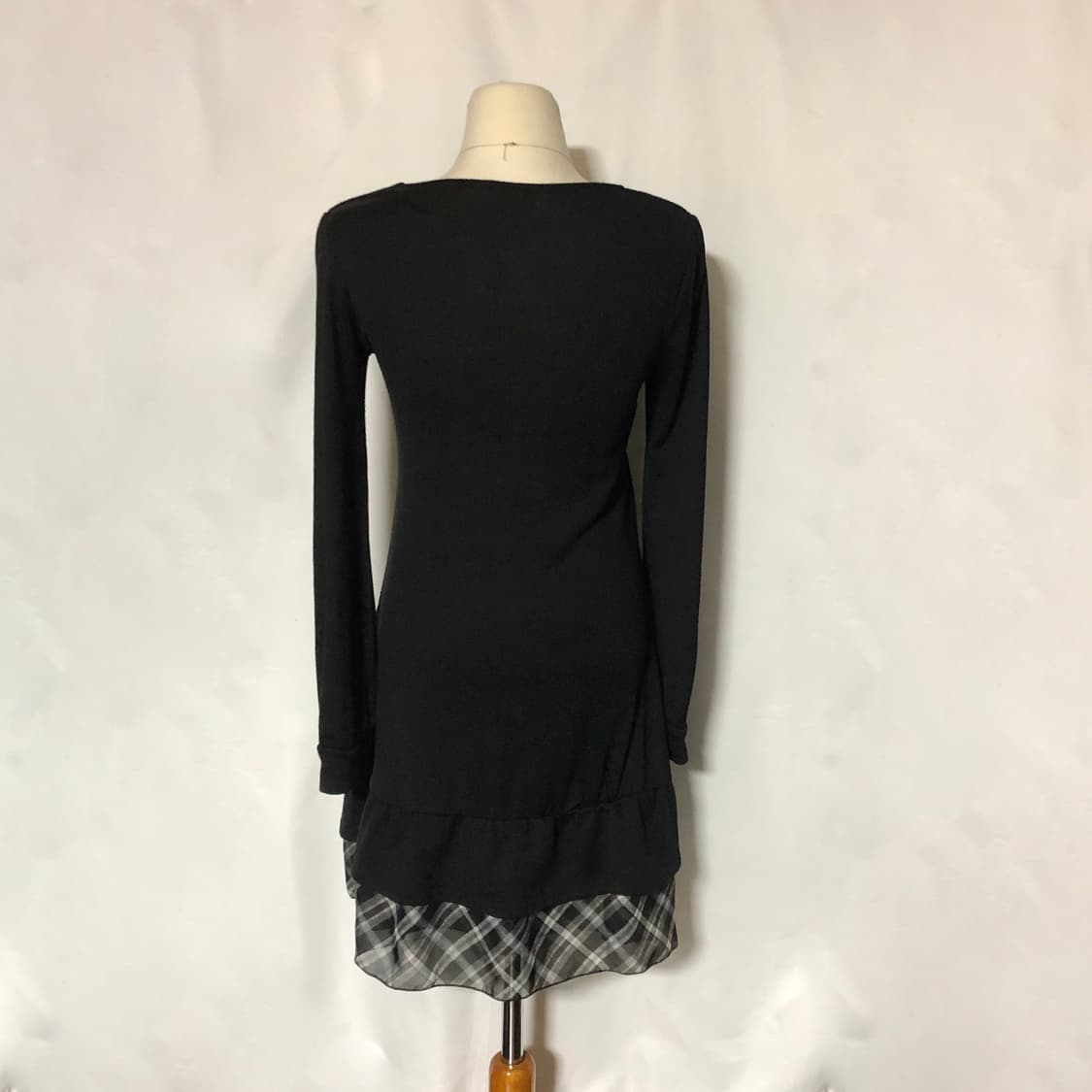 체크 리본 로걀 니트 원피스 상품이미지6