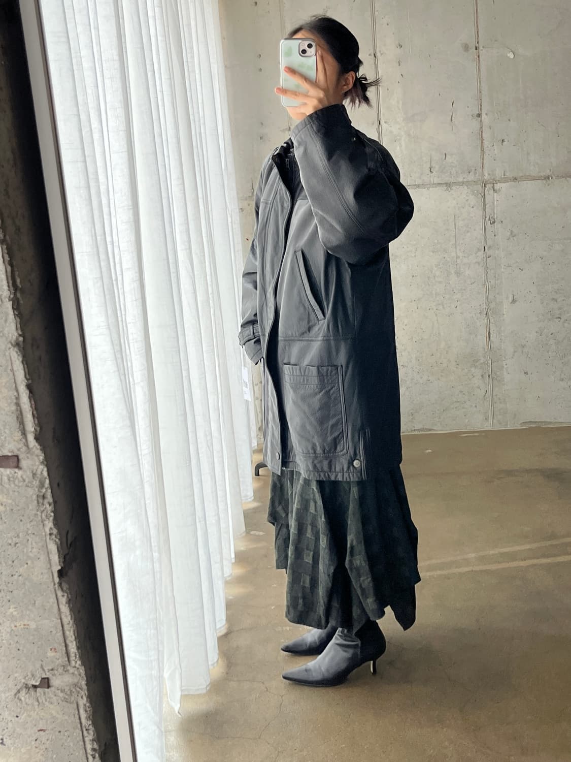 90s genuine lambskin 양가죽 미디 자켓 상품이미지2