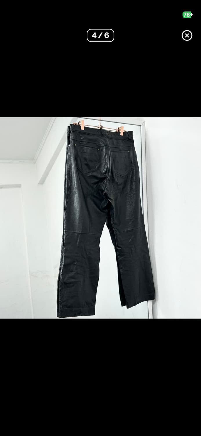 블랙 레더 팬츠 소가죽 바지 상품이미지4