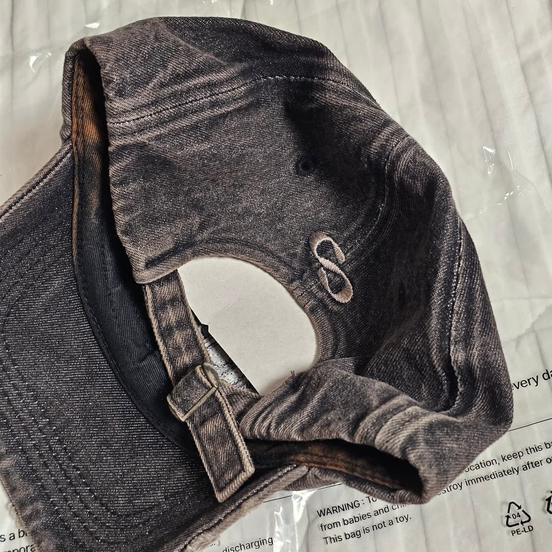 밀로 아카이브 코어 데님 볼캡 모자 워시드 블랙 워싱 . 2~3회착 상품이미지10