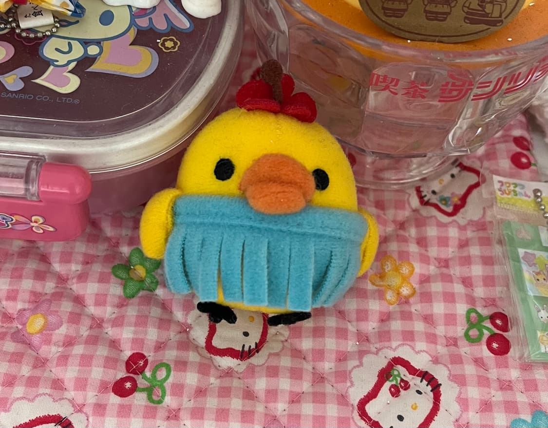 마스코트 고전 키이로이토리 하와이 태닝 인형 키링 스트랩 산엑스 리락쿠마 상품이미지1